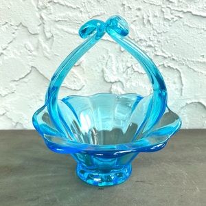 Italian Handblown Artglass Paneled Twisted-Handle Trinket Dish